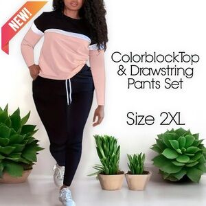 NEW Women’s Multicolor Color-Block Sport Style Two Piece Set